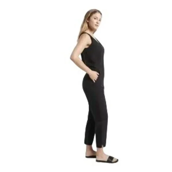 NWT ATHLETA Brooklyn Jumpsuit Black Women's 12 Pockets Comfort Stretch MSRP$129 - Picture 15 of 16